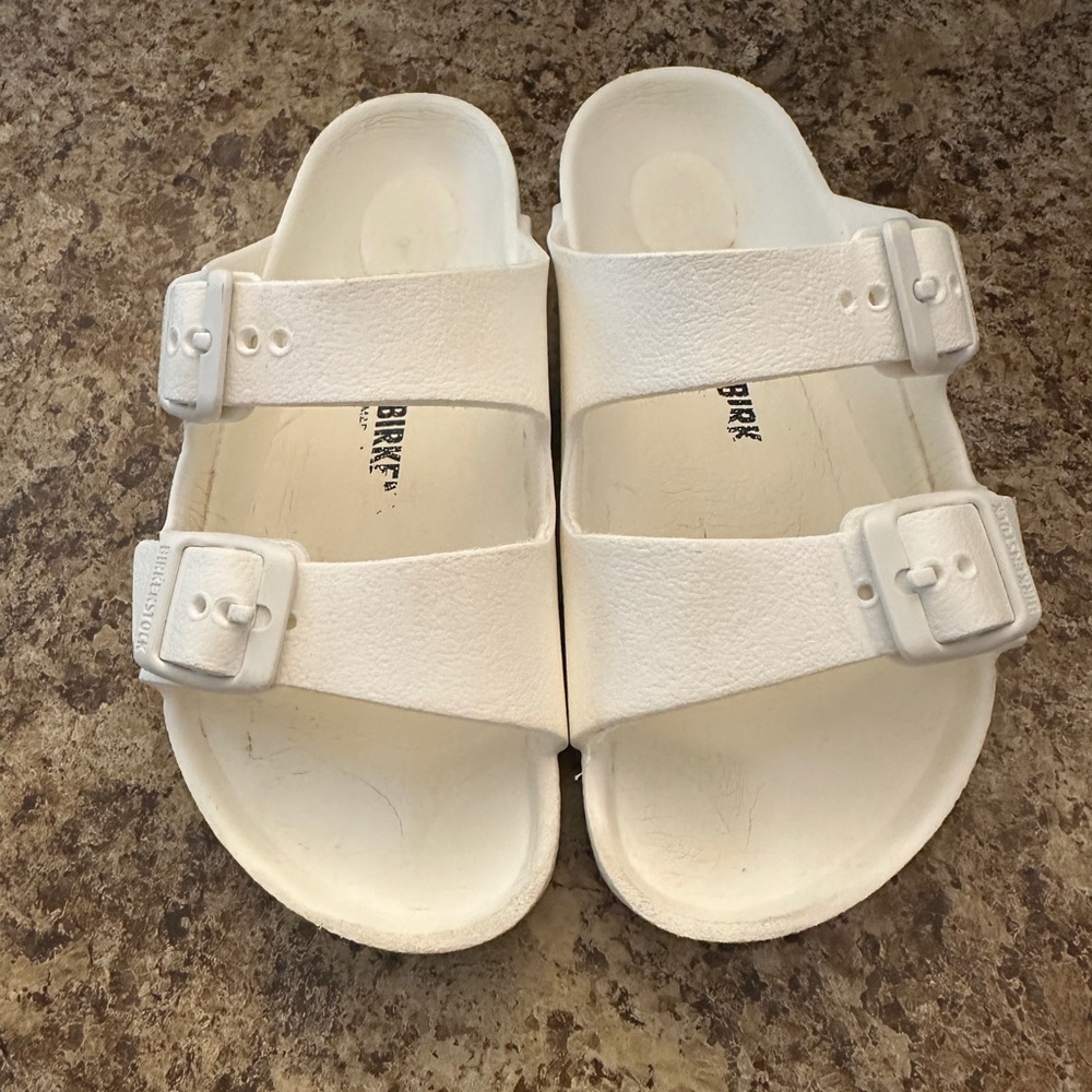 Birkenstock Kids White Buckle Sandals